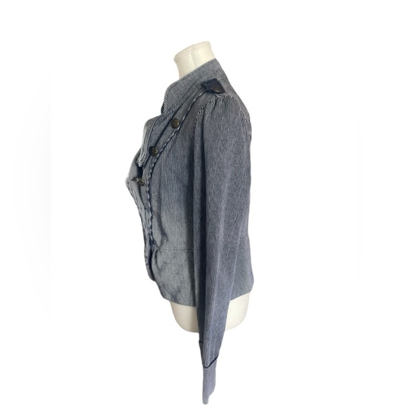 LA Kitty Striped Double Breasted Jean Jacket Size XL - Picture 5 of 10